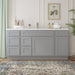 66" Oak Bathroom Vanity Cabinet without Top - 6 Drawers & 2 Doors - HomeBeyond