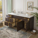 66" Oak Bathroom Vanity Cabinet without Top - 6 Drawers & 2 Doors - HomeBeyond