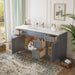 66" Oak Bathroom Vanity Cabinet without Top - 6 Drawers & 2 Doors - HomeBeyond