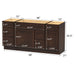 66" Oak Bathroom Vanity Cabinet without Top - 6 Drawers & 2 Doors - HomeBeyond