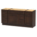 66" Oak Bathroom Vanity Cabinet without Top - 6 Drawers & 2 Doors - HomeBeyond