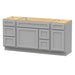 66" Oak Bathroom Vanity Cabinet without Top - 6 Drawers & 2 Doors - HomeBeyond