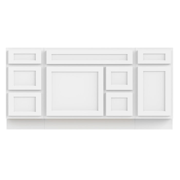66" Oak Bathroom Vanity Cabinet without Top - 6 Drawers & 2 Doors - HomeBeyond