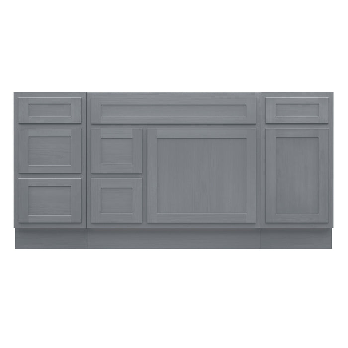 66" Oak Bathroom Vanity Cabinet without Top - 6 Drawers & 2 Doors - HomeBeyond