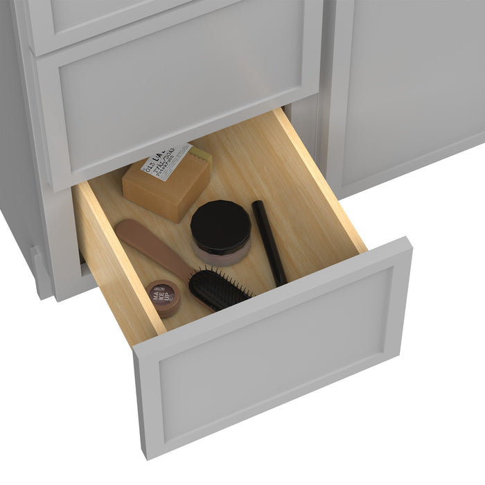 66" Plywood Bathroom Vanity Cabinet without Top - 4 Drawers & 3 Doors - HomeBeyond
