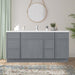 66" Plywood Bathroom Vanity Cabinet without Top - 6 Drawers & 2 Doors - HomeBeyond