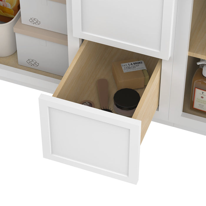 66" Plywood Bathroom Vanity Cabinet without Top - 6 Drawers & 2 Doors - HomeBeyond