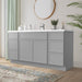 66" Plywood Bathroom Vanity Cabinet without Top - 6 Drawers & 2 Doors - HomeBeyond