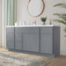 66" Plywood Bathroom Vanity Cabinet without Top - 6 Drawers & 2 Doors - HomeBeyond
