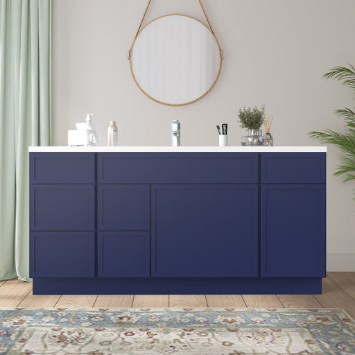 66" Plywood Bathroom Vanity Cabinet without Top - 6 Drawers & 2 Doors - HomeBeyond