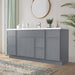 66" Plywood Bathroom Vanity Cabinet without Top - 6 Drawers & 2 Doors - HomeBeyond