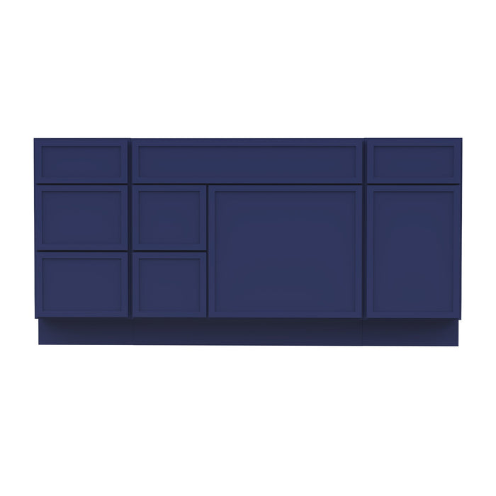 66" Plywood Bathroom Vanity Cabinet without Top - 6 Drawers & 2 Doors - HomeBeyond