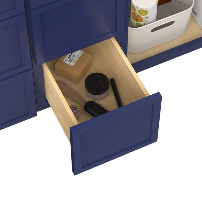 66" Plywood Bathroom Vanity Cabinet without Top - 6 Drawers & 2 Doors - HomeBeyond