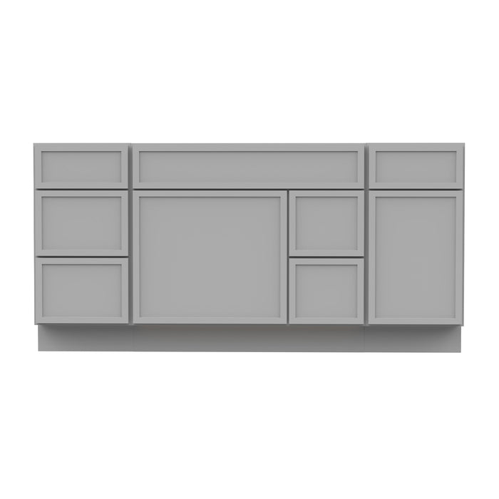 66" Plywood Bathroom Vanity Cabinet without Top - 6 Drawers & 2 Doors - HomeBeyond