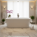 67" or 59" Freestanding Acrylic Bathtub, Modern Stand Alone Soaking Tub with Overflow and Pop - up Drain - HomeBeyond