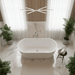 67" or 59" Freestanding Acrylic Bathtub, Modern Stand Alone Soaking Tub with Overflow and Pop - up Drain - HomeBeyond