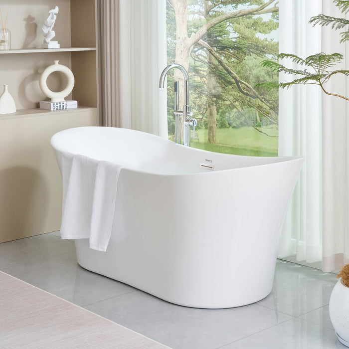 67" x 29" Freestanding Acrylic Bathtub - HomeBeyond