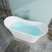 67" x 29" Modern Freestanding Acrylic Soaking Bathtub Glossy White Slim Soaker Tub Slotted Overflow VA6805 - HomeBeyond
