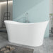 67" x 29" Modern Freestanding Acrylic Soaking Bathtub Glossy White Slim Soaker Tub Slotted Overflow VA6805 - HomeBeyond