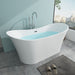 67" x 29" Modern Freestanding Acrylic Soaking Bathtub Glossy White Slim Soaker Tub Slotted Overflow VA6805 - HomeBeyond