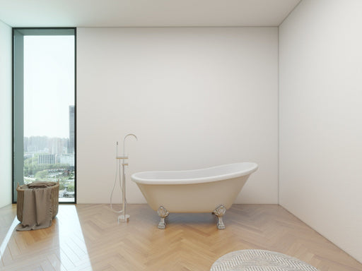 67" x 30" Freestanding Acrylic Bathtub Modern Stand Alone Soaking Tub - HomeBeyond