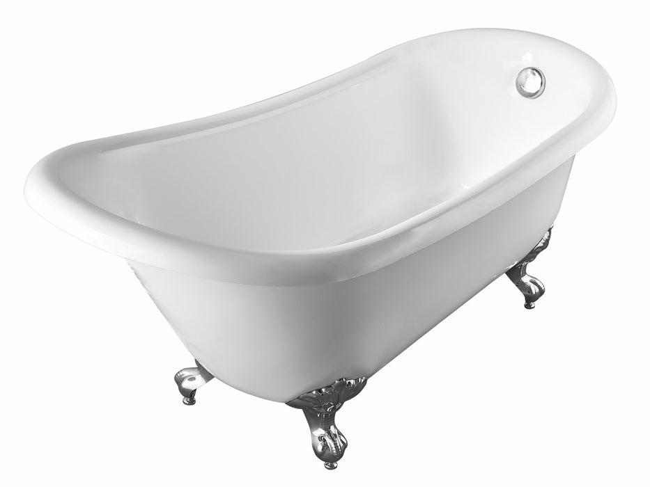67" x 30" Freestanding Acrylic Bathtub Modern Stand Alone Soaking Tub - HomeBeyond