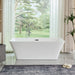 67" x 30" Freestanding Acrylic Bathtub, Modern Stand Alone Soaking Tub with Chrome Finish Slotted Overflow and Pop-up Drain - HomeBeyond