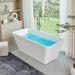 67" x 30" Modern Freestanding Acrylic Soaking Bathtub Glossy White Compact Soaker Tub Chrome Drain VA6820 - HomeBeyond