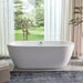 67" x 31" Freestanding Acrylic Bathtub, Modern Stand Alone Soaking Tub with Chrome Finish Round Overflow Pop-up Drain-VA6836 - HomeBeyond