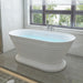 67" x 31" Freestanding White Acrylic Bathtub, Modern Stand Alone Soaking Bathtub with Slotted Overflow and Pop-up Drain - HomeBeyond