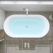 67" x 31" Freestanding White Acrylic Bathtub, Modern Stand Alone Soaking Bathtub with Slotted Overflow and Pop-up Drain - HomeBeyond