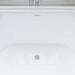 67" x 31" Freestanding White Acrylic Bathtub, Modern Stand Alone Soaking Bathtub with Slotted Overflow and Pop-up Drain - HomeBeyond