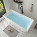 67" x 31" Modern Acrylic Rectangular Flat Bottom Freestanding Soaking Bathtub Center Drain VA6821-L - HomeBeyond