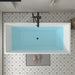 67" x 31" Modern Acrylic Rectangular Flat Bottom Freestanding Soaking Bathtub Center Drain VA6821-L - HomeBeyond