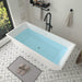 67" x 31" Modern Acrylic Rectangular Flat Bottom Freestanding Soaking Bathtub Center Drain VA6821-L - HomeBeyond