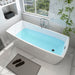 67" x 31" Modern Acrylic Single Slipper Flat Bottom Freestanding Soaking Bathtub Right Drain VA6841 - HomeBeyond