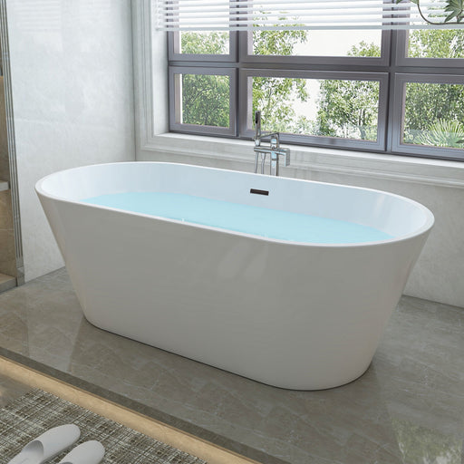 67" X 32" Freestanding Acrylic Bathtub Contemporary Design Soaking Tub - HomeBeyond