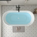 67" x 32" Modern Acrylic Oval Flat Bottom Freestanding Soaking Bathtub with Slotted Overflow VA6815-L - HomeBeyond