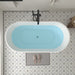 67" x 32" Modern Acrylic Oval Flat Bottom Freestanding Soaking Bathtub with Slotted Overflow VA6815-L - HomeBeyond