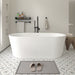 67" x 32" Modern Acrylic Oval Flat Bottom Freestanding Soaking Bathtub with Slotted Overflow VA6815-L - HomeBeyond