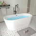 67" x 32" Modern Acrylic Oval Flat Bottom Freestanding Soaking Bathtub with Slotted Overflow VA6815-L - HomeBeyond