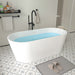 67" x 32" Modern Acrylic Oval Flat Bottom Freestanding Soaking Bathtub with Slotted Overflow VA6815-L - HomeBeyond