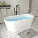 67" x 32" Modern Acrylic Oval Flat Bottom Freestanding Soaking Bathtub with Slotted Overflow VA6815-L - HomeBeyond