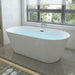 67" x 32" Modern Acrylic Oval Flat Bottom Freestanding Soaking Bathtub with Slotted Overflow VA6815-NLW - HomeBeyond