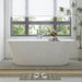 67" x 32" Modern Acrylic Oval Flat Bottom Freestanding Soaking Bathtub with Slotted Overflow VA6815-NLW - HomeBeyond