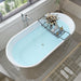 67" x 32" Modern Acrylic Oval Flat Bottom Freestanding Soaking Bathtub with Slotted Overflow VA6815-NLW - HomeBeyond