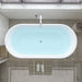 67" x 32" Modern Acrylic Oval Flat Bottom Freestanding Soaking Bathtub with Slotted Overflow VA6815-NLW - HomeBeyond