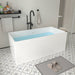 67" x 32" Modern Acrylic Rectangular Flat Bottom Freestanding Soaking Bathtub with Slotted Overflow VA6813B-L - HomeBeyond