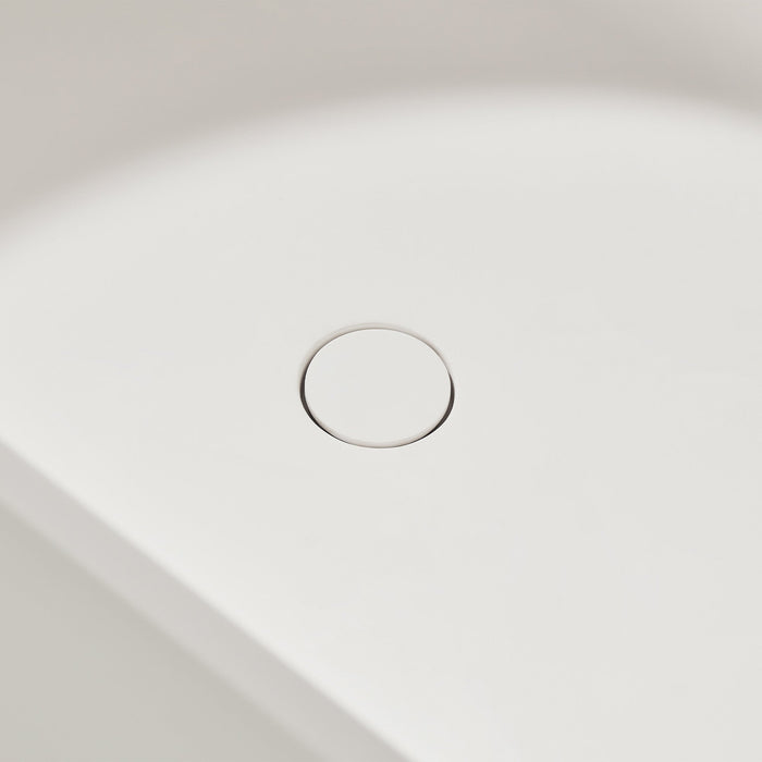 67" X 32" Stone Resin Ergonomic Shape Freestanding Bathtub, with Pure White Overflow and Pop Up Drain VA6920-L - HomeBeyond