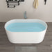 67" X 32" Stone Resin Ergonomic Shape Freestanding Bathtub, with Pure White Overflow and Pop Up Drain VA6920-L - HomeBeyond